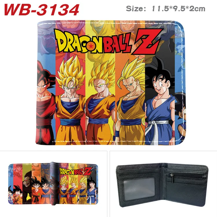 

Короткий кошелек Goku из искусственной кожи на молнии для мужчин и женщин, бумажник с монетницей и мультяшным аниме, складной держатель для ка...