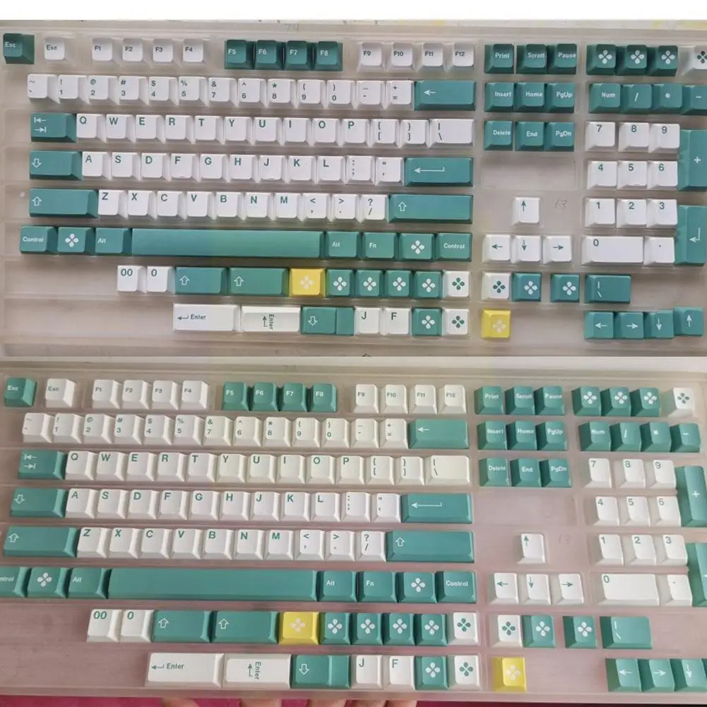 

For Gmk Dandy Dandelion Cap 132 Mechanical Board Caps Green Profile Minimalist Caps Pbt Subbed Dye B9n9