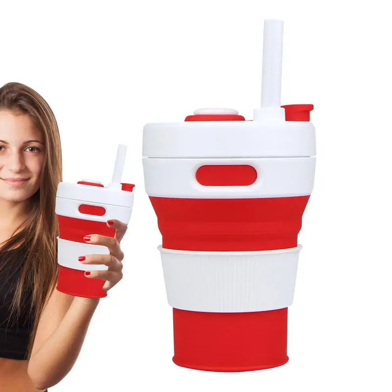 

Складная чашка из полипропилена, 450 мл, с крышкой