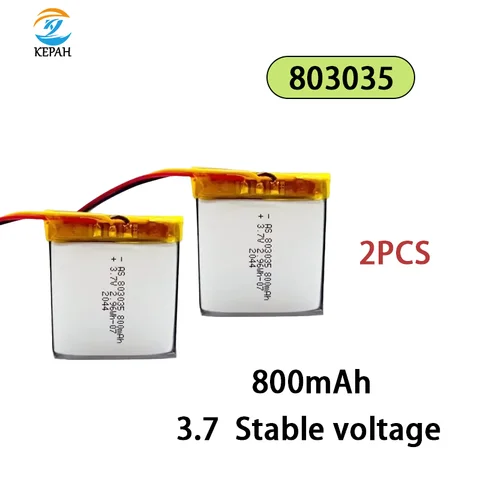 3,7 в перезаряжаемый полимерный литиевый аккумулятор, 803035, 800 мАч, игровая консоль, GPS-навигатор, mp3 и т. д.