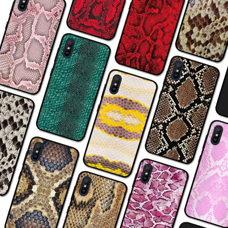 

Snake Skin Phone Case for Redmi 5 6 7 8 9 A 5plus K20 4X S2 GO 6 K30 pro