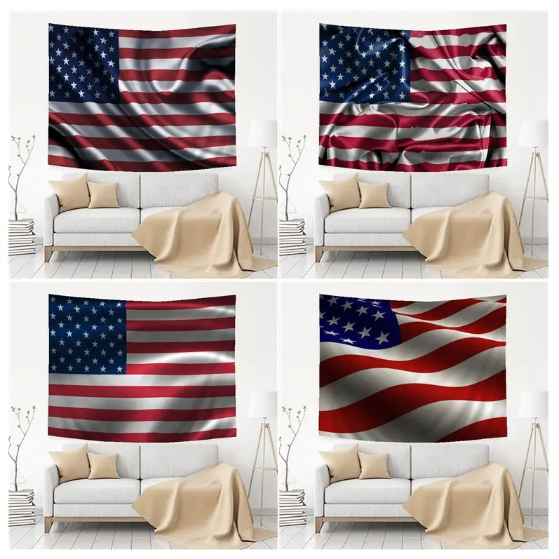 

American Flag Chart Tapestry Hippie Flower Wall Carpets Dorm Decor Wall Art Decor