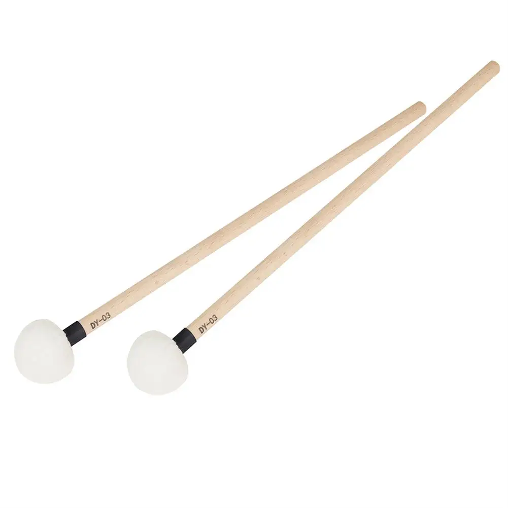 

1 Pair Of Dy-03 High-quality Felt + Maple Timpani Sticks Oval Shape Stable Combination Precision Beaters Hammer Drumsticks