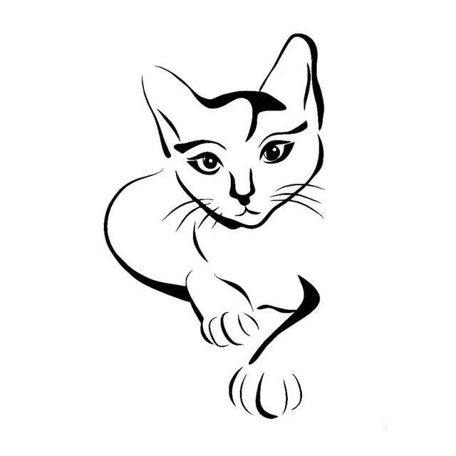 

7.9CM*13.8CM Cat Pet Animal Vinyl Decal Car Sticker Decor Black Silver