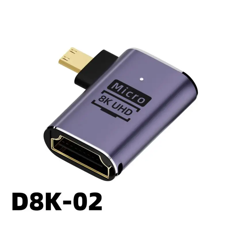 Адаптер совместимый с HDMI 90 270 градусов под прямым углом фоторазъем 8K мини/Micro