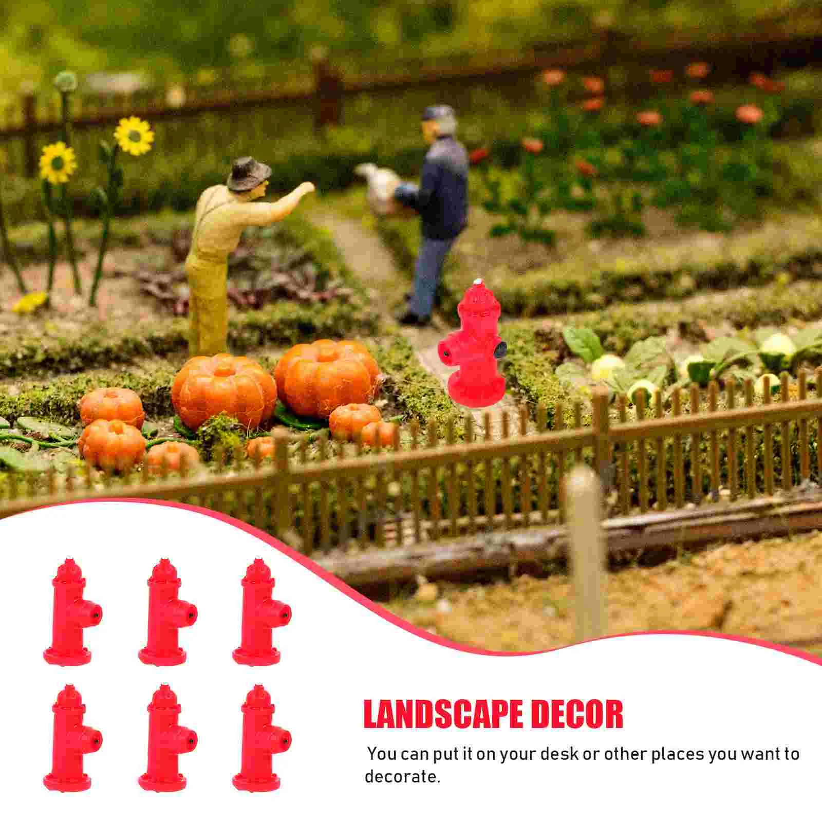 6 шт. игрушечный декор модель пожарного гидранта микропейзажное украшение