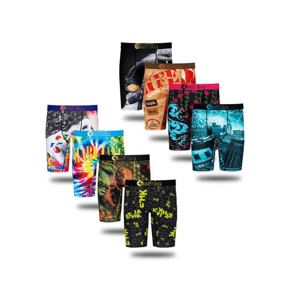 

Male Short Pants Ice Silk Colorful Underpants Breathable Boxers Briefs Men Underwear