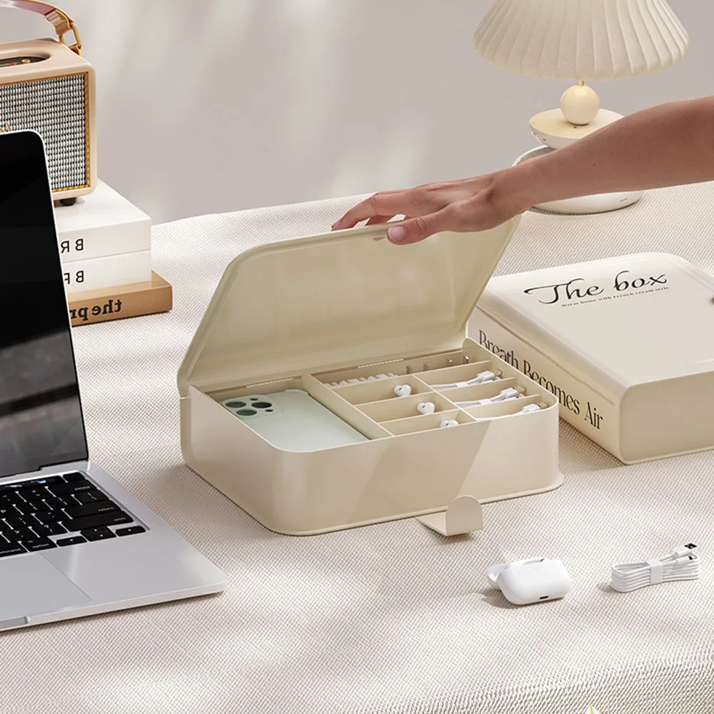 

Data Cable Storage Box Waterproof Moistureproof Storage Case For Desk