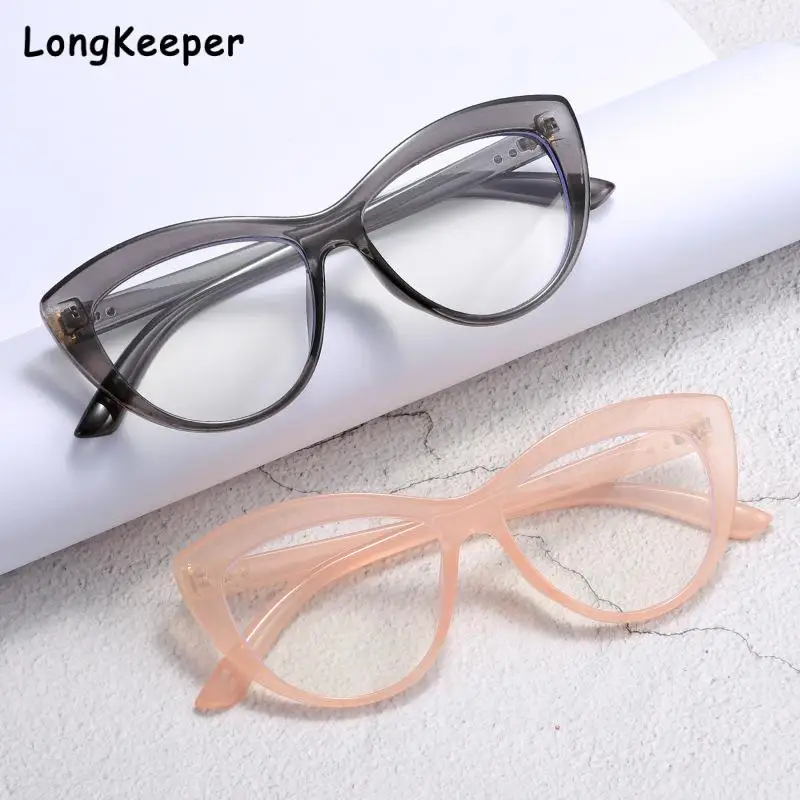 

Очки для чтения женские с защитой от сисветильник, очки для чтения с пружинными петлями, модные компьютерные очки «кошачий глаз», 2022