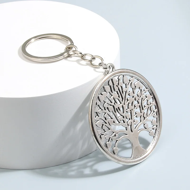 

Металлический брелок с полым сердцем и деревом, подарок для женщин и мужчин, сувенирный аксессуар «сделай сам» для автомобильных ключей