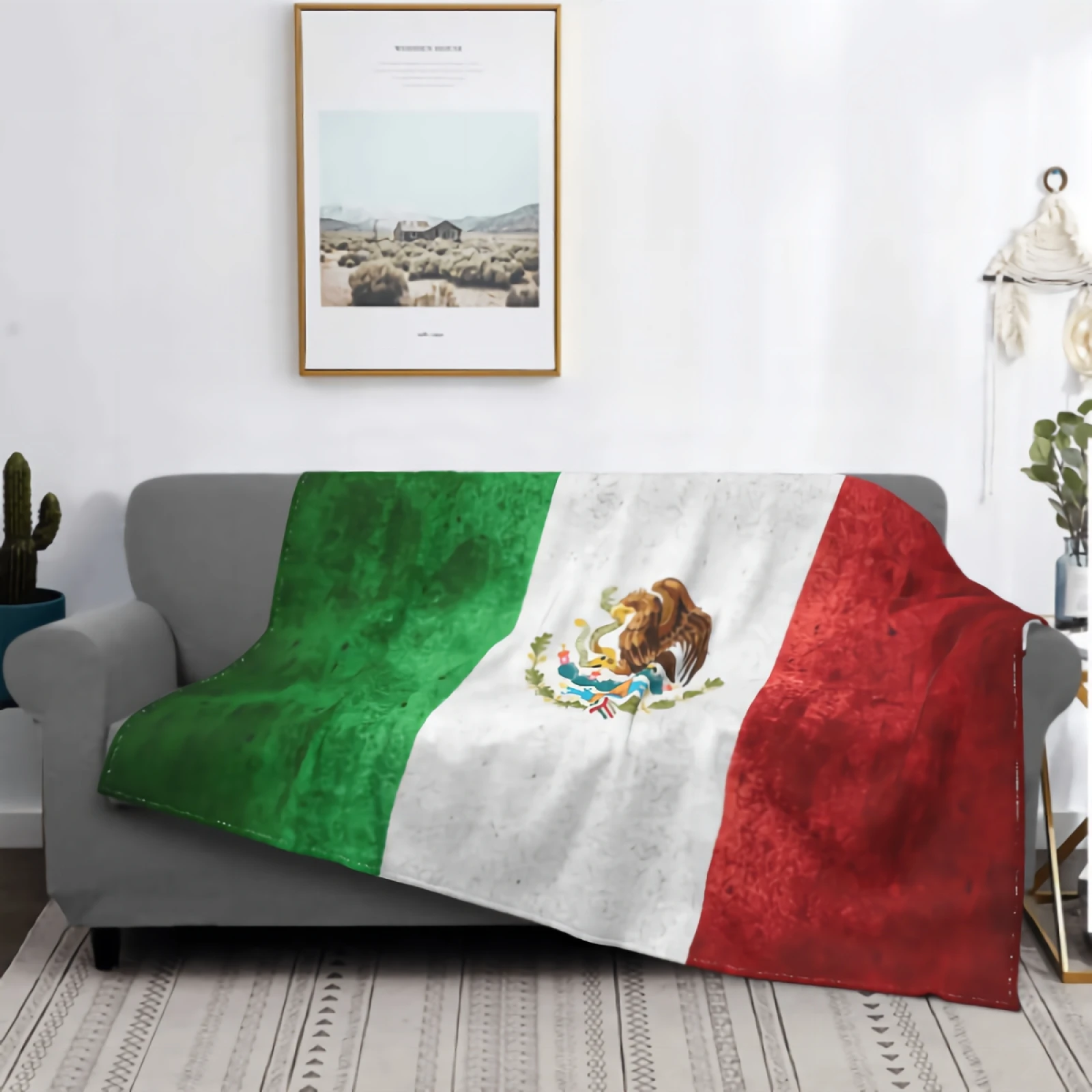 

Покрывало с флагом Мексики или мексиканским баннером для кушетки, супермягкое уютное плюшевое пушистое одеяло из микрофибры, легкое теплое...