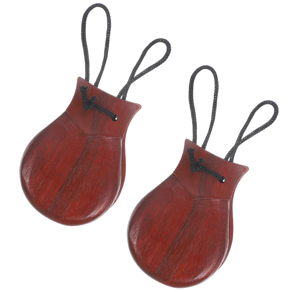

2pcs Castanet Wooden Percussion Castanet Handheld Castanets Percussion Instruments for Adults