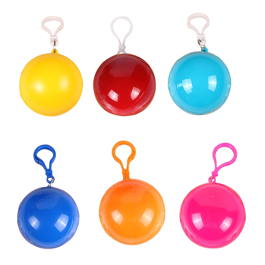 

Portable Kids Raincoat One-off Waterproof Coat Outdoor Travel Plastic Ball Rain Jacket Girl Boy Raincoat Storage Ball Pendant