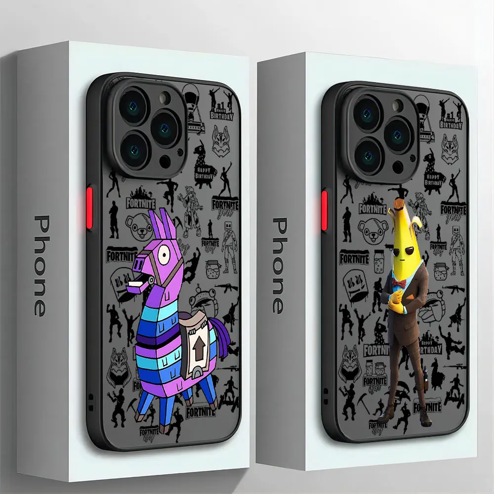 Фото Горячая новинка: матовый прозрачный чехол F-FORTNITES для iPhone 17, 16e, 16, 15, 14, 13, 12, 11 Mini, Pro, Air, Max, X, XR, XS Max, Plus №2