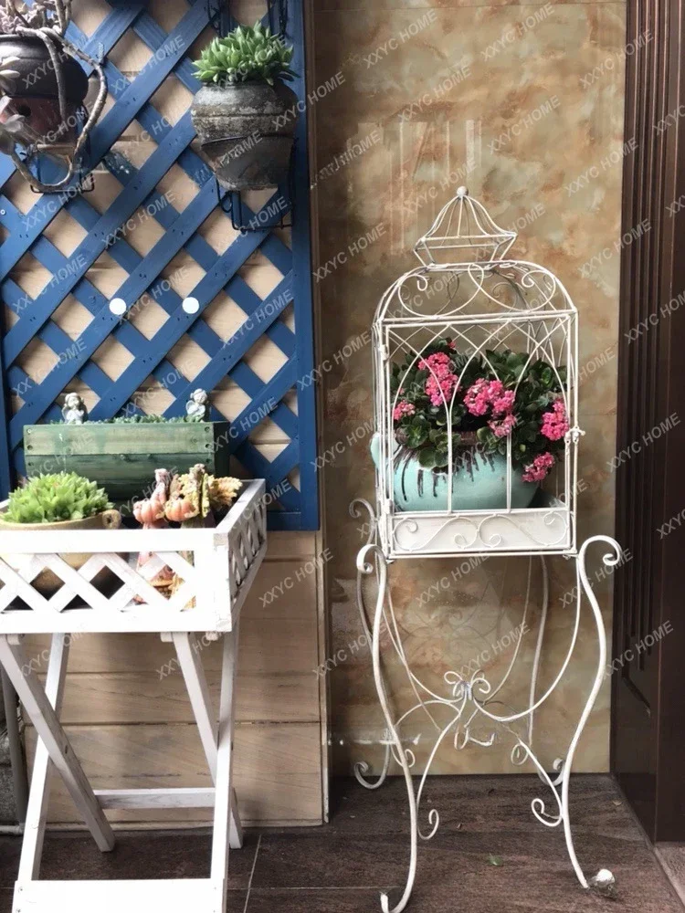 Ретро старая клетка для птиц Jardiniere в европейском стиле железная подставка цветов