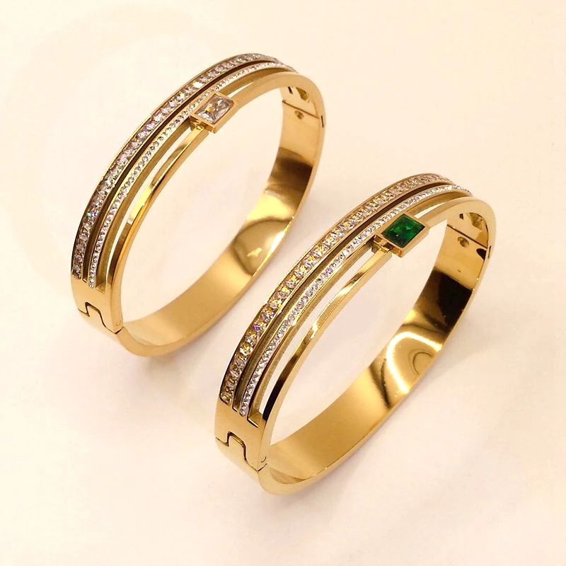 Новый Классический Простой браслет из титановой стали, милый женский ...