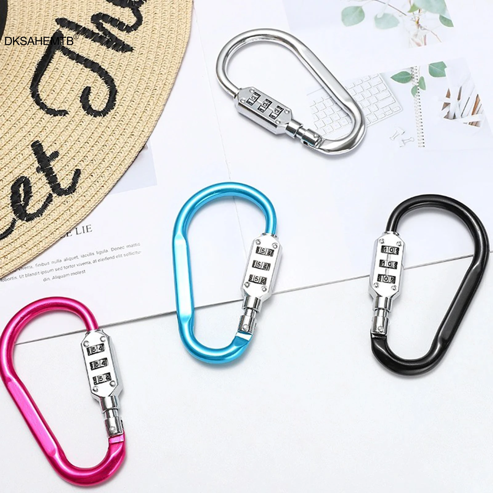 3-значный карабин с паролем портативная цветная пряжка для альпинизма D-типа