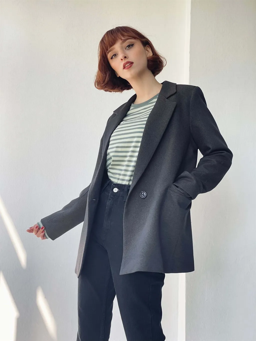 

Ретро-модель ретро с подкладкой из хлопка ретро-стиль Ретро стиль Антрацит цветной женский Блейзер Куртка