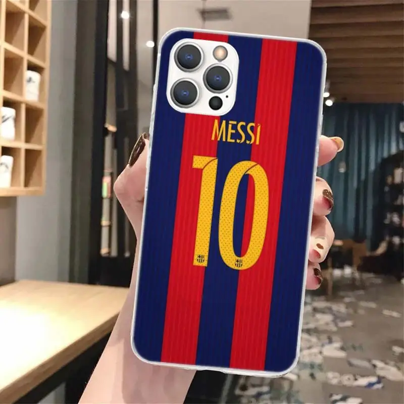 Мягкий чехол для телефона с изображением футбола М-Месси 10 iPhone 13 12 Mini 11 Pro Max X XR XS 7