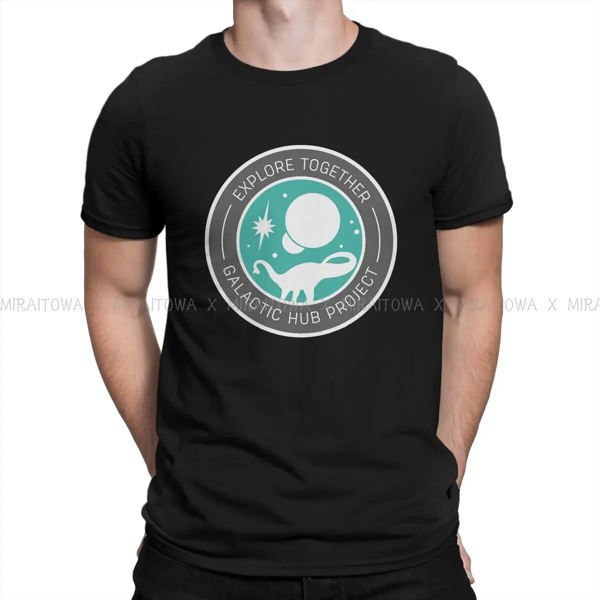 

No Man's Sky Steam Game TShirt for Men Galactic Hub Humor Summer Tee T Shirt Novelty Trendy Loose