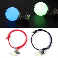 simple luminous bead leaf pendant bracelet for men women student jewelry braided rope chain couple the birth year bracelet