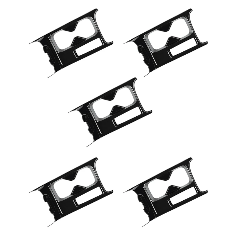 

5X Car Glossy Black Center Console Water Cup Holder Decoration Cover Trim Stickers For Honda HRV HR-V Vezel 2021 2022