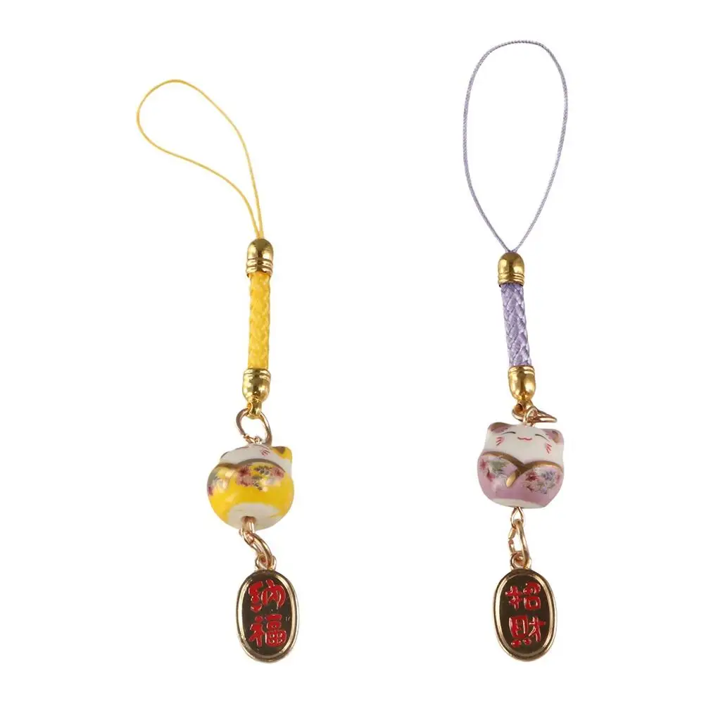 Фото Милый мультяшный кулон Maneki Neko, сумка, подвеска, автомобильный брелок, брелок Lucky Cat, ремешок для телефона, украшения, подарки №2