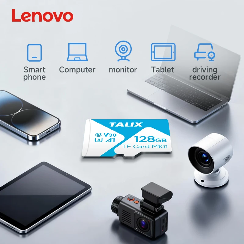 Фото Карта памяти TF Lenovo TALIX Micro SD 32-512 ГБ, Class 10 U3 V30 A1, высокоскоростная, для телефона, камеры, дрона (дропшиппинг) №4