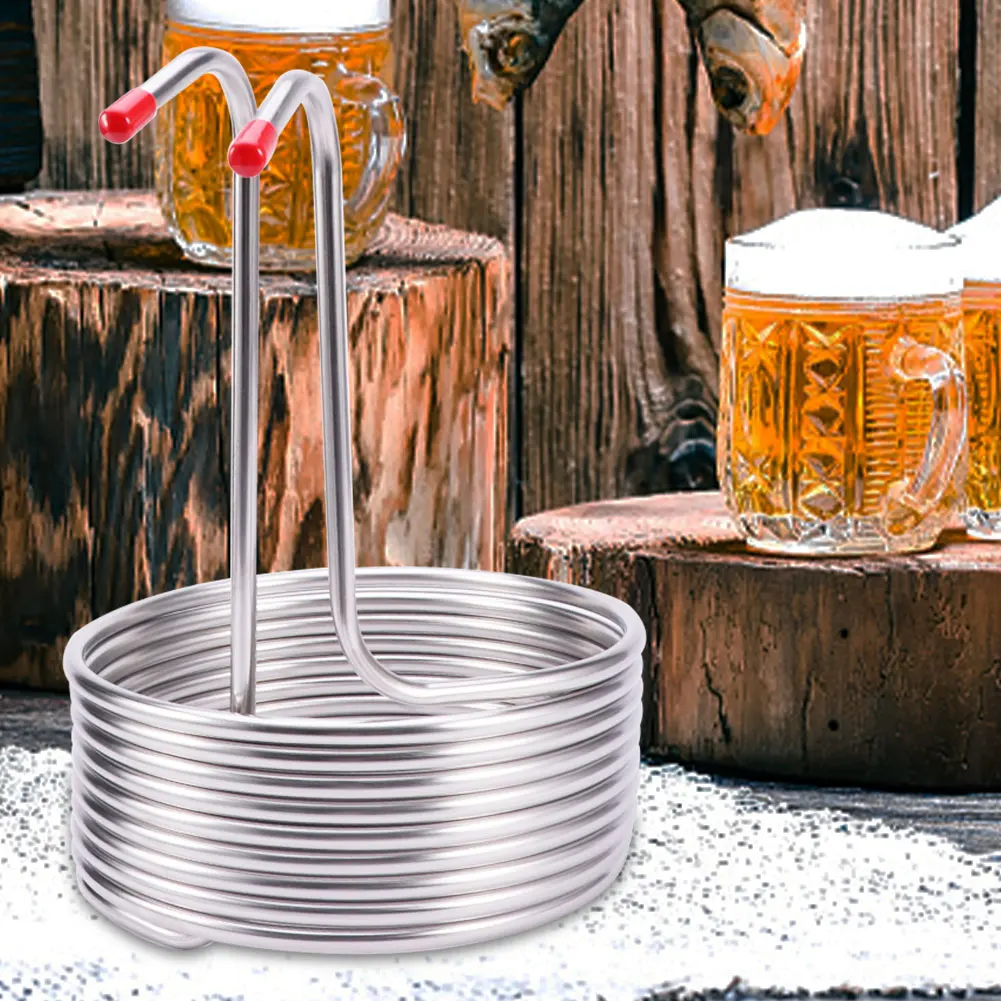 Beer Cooling Coil Spiral Wort Chiller Pipe Kitchen Supplies Home Brewing Wine Making Machine Tool Easy Clean Stainless Steel Bar