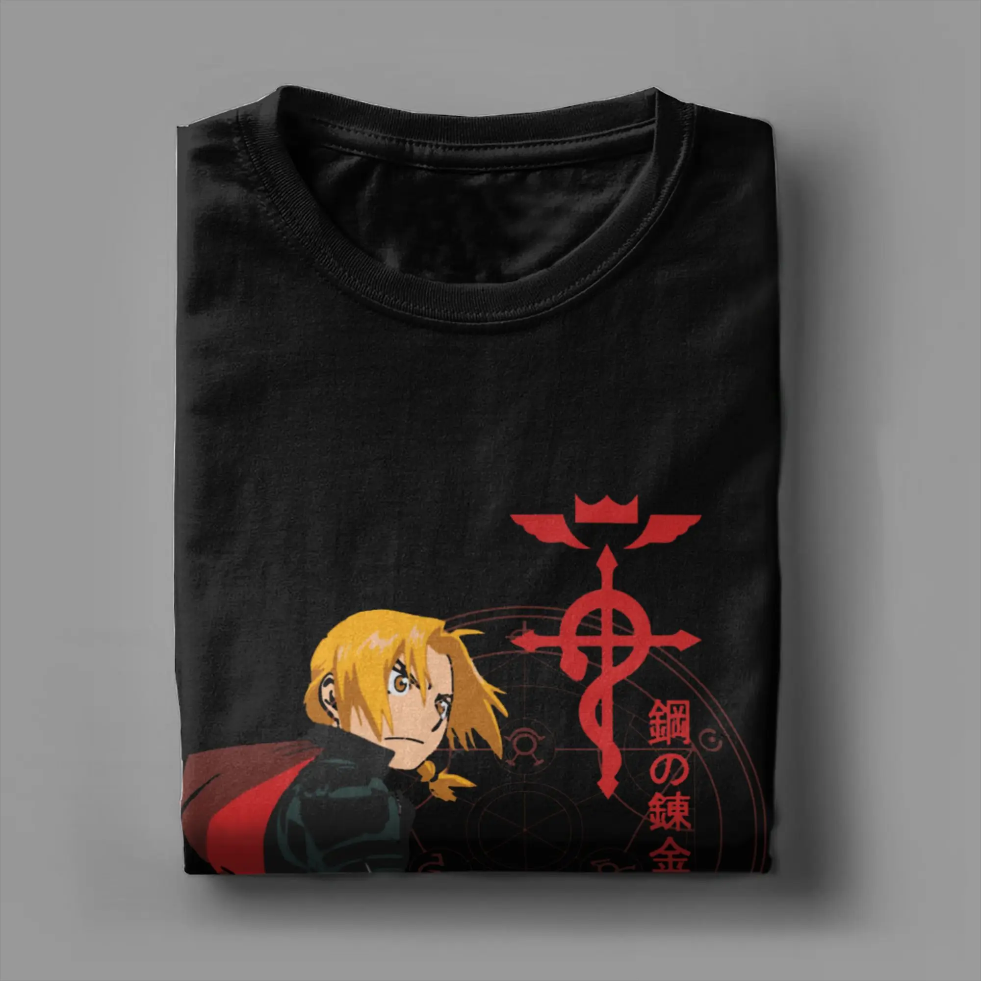 Фото Футболка Fullmetal Alchemist, мужская хлопковая футболка с круглым воротником, футболки с короткими рукавами Alphonse Fma Manga Hiromu Arakawa, уникальная одежда №4