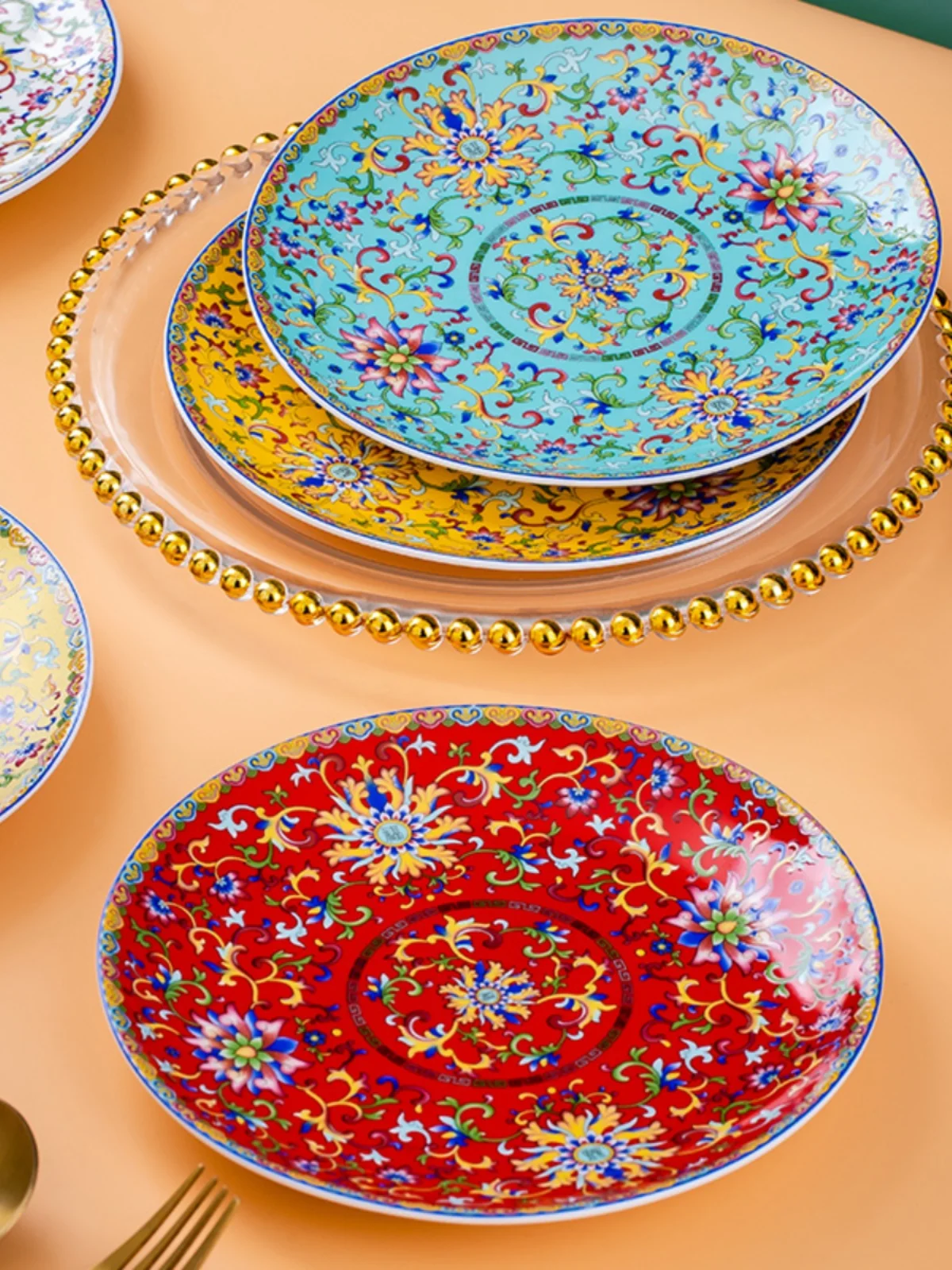 

Эмалированная керамическая тарелка в европейском стиле, тарелка для домашней рыбы, круглая посуда, 6 дюймов/8 дюймов/10 дюймов