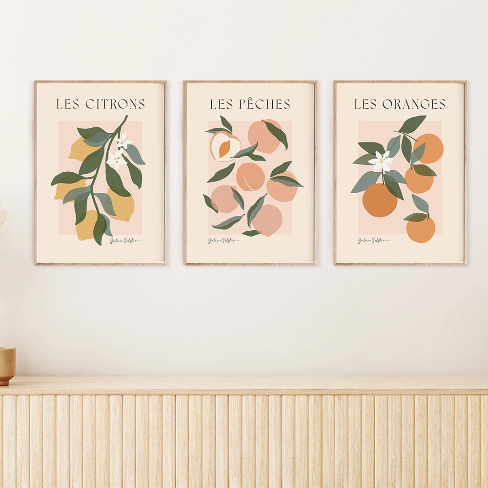 

Fruit Market Poster Oranges Peaches Lemons Canvas Painting Scandinavian Art Print Modern Wall Picture For Living Room Home Decor