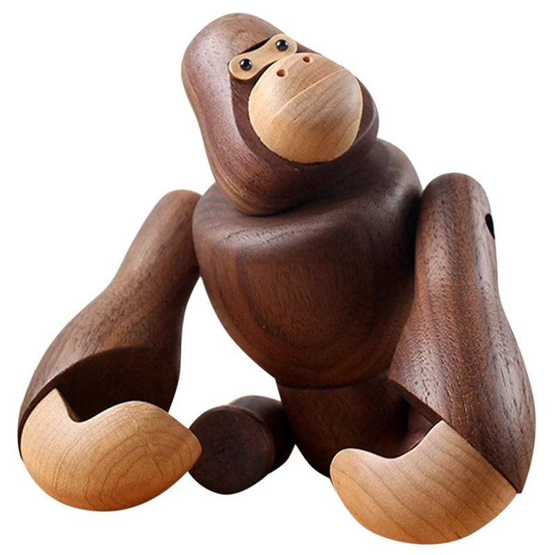 

3X Wooden Crafts Gorilla Creative Home Furnishing Decorations Can Hang King Kong Gifts Wooden Decorations