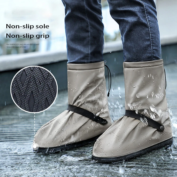 Jusenda 1 Pair Waterproof Shoe Covers Reusable Rain Boot Shoes Covers Rainproof Shoes Cover With Zipper Outdoor Shoe Protectors