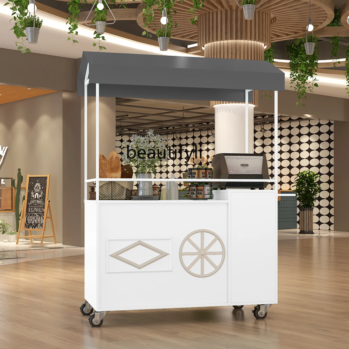 Наружная витрина тележка для ночного рынка. Мобильная тележка. Мобильный