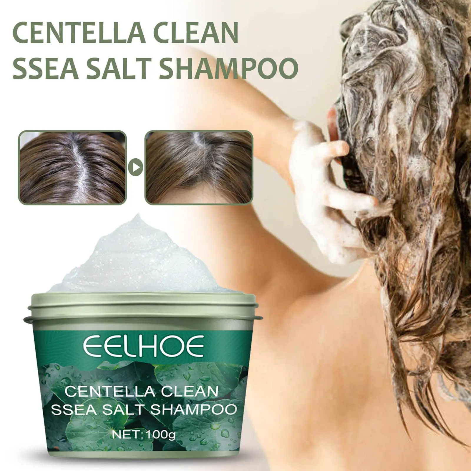 

Centella Asiatica Sea Salt Shampoo Scalp Scrub Cleansing Hair Follicle Oil Anti-dandruff Anti-itch Shampoo Refreshing Scalp Care