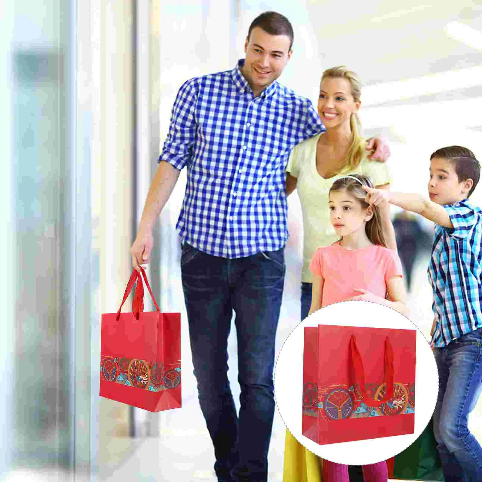 

Ethnic Style Tote Bag Party Candy Storage Wrapping Portable Gift Paper Handbag Packing