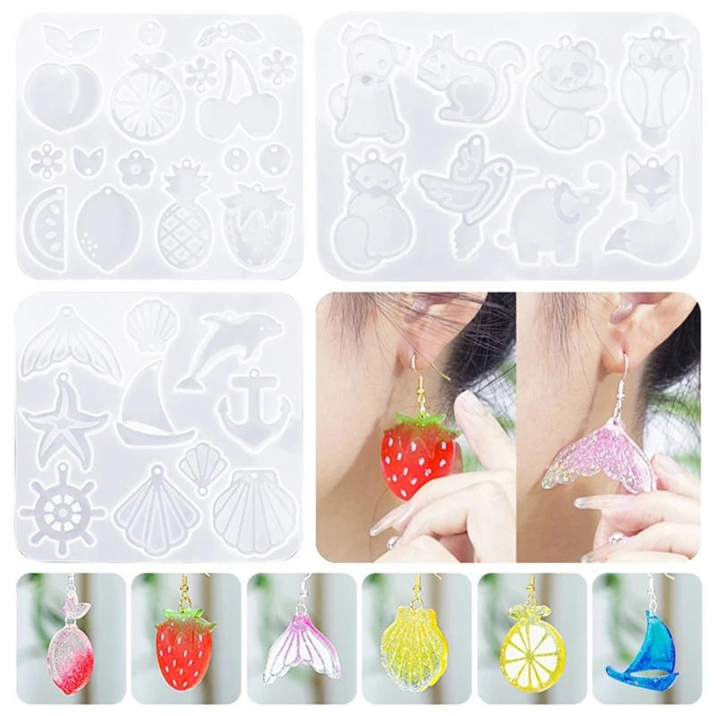 

652F Christmas Earrings Pendant Silicone Mold Home Decoration Mold Suitable for Women