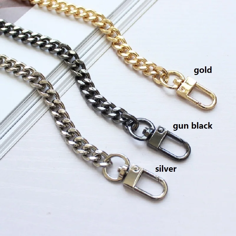 Free Shipping  8mm Metal Chain Gold Silver Gun Black 3 Colours Replace women Handbag Schoolbag Chains