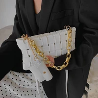 cgcbag luxury designe handbag woman fashion 2022 shoulder bag simple weave female crossbody bags quality leather messenger bag