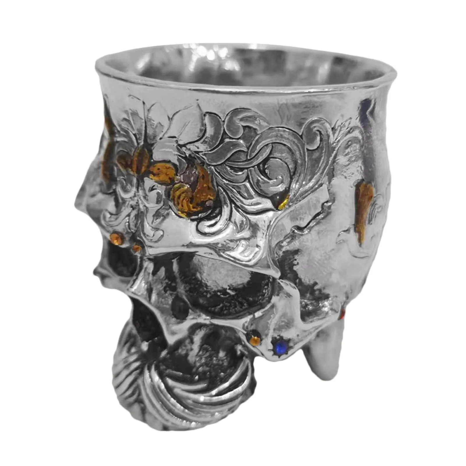 

Skull Metal Cup Gothic Engraved Drink Cup Tankard Wine Cups Beer Mug For Halloween Parties Novelty Bar Drinkware Decoration