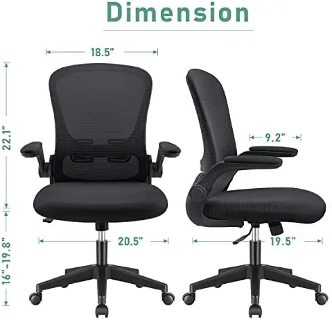 Эргономичное офисное кресло настольное с откидными подлокотниками Сетчатое