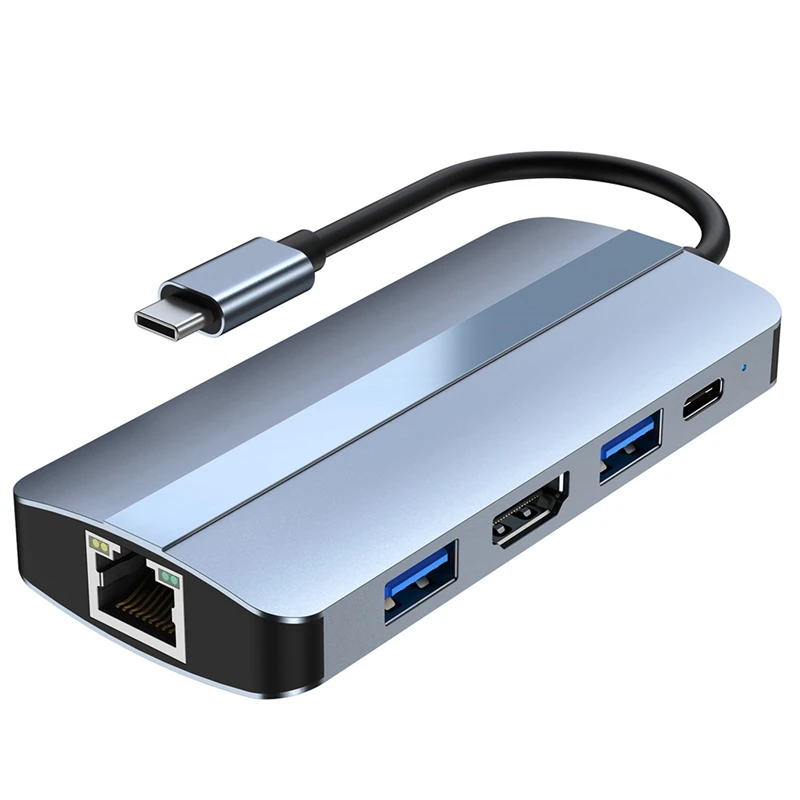 

USB C Hub 8 In 1 Type C 3.1 To 4K Adapter With RJ45 TF Card Reader PD Fast Charge For Notebook Laptop Computer