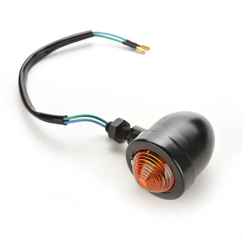 

Motorcycle Retro Cafe Racer Bullet Turn Signals Indicators Blinker Lights Lamp Black For Harley Honda Cruiser Chopper Bobber