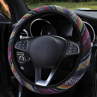auto plus universal linen steering wheel cover elastic color strip with sponge covers steering wheel