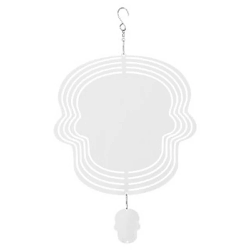 

Двухсторонний вращающийся ветряной Колокольчик в форме лица, садовое украшение с сублимационной печатью, «сделай сам»