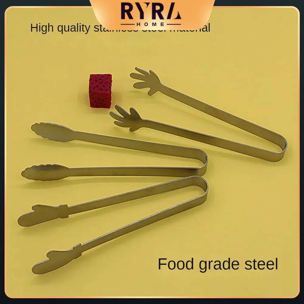 

Food Grade Square Sugar Clip Not Dirty Hand Food Clip Snack Chopsticks Fashion Kitchen Tools Tea Set Clip Stainless Steel Silver