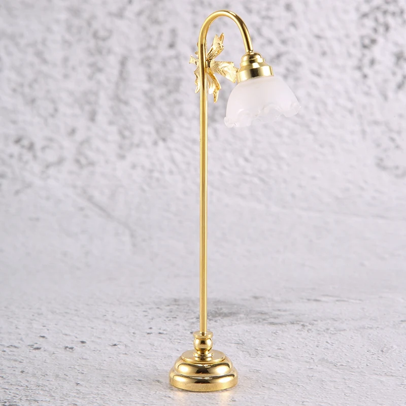 

Hot Sale 1/12 Dollhouse Mini Floor Lamp With LED Light Model For 1:12 Dollhouse Indoor Bedroom Decorative Furniture