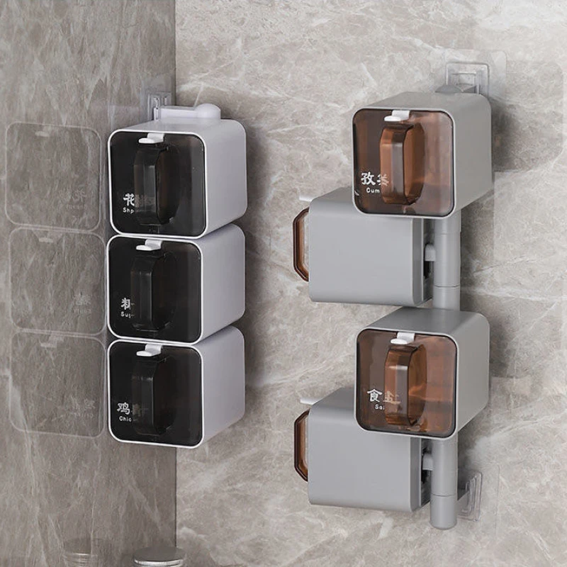 

Rotatable Wall-mounted Seasoning Box Kitchen Accessories Storage Box Kitchen Essentials