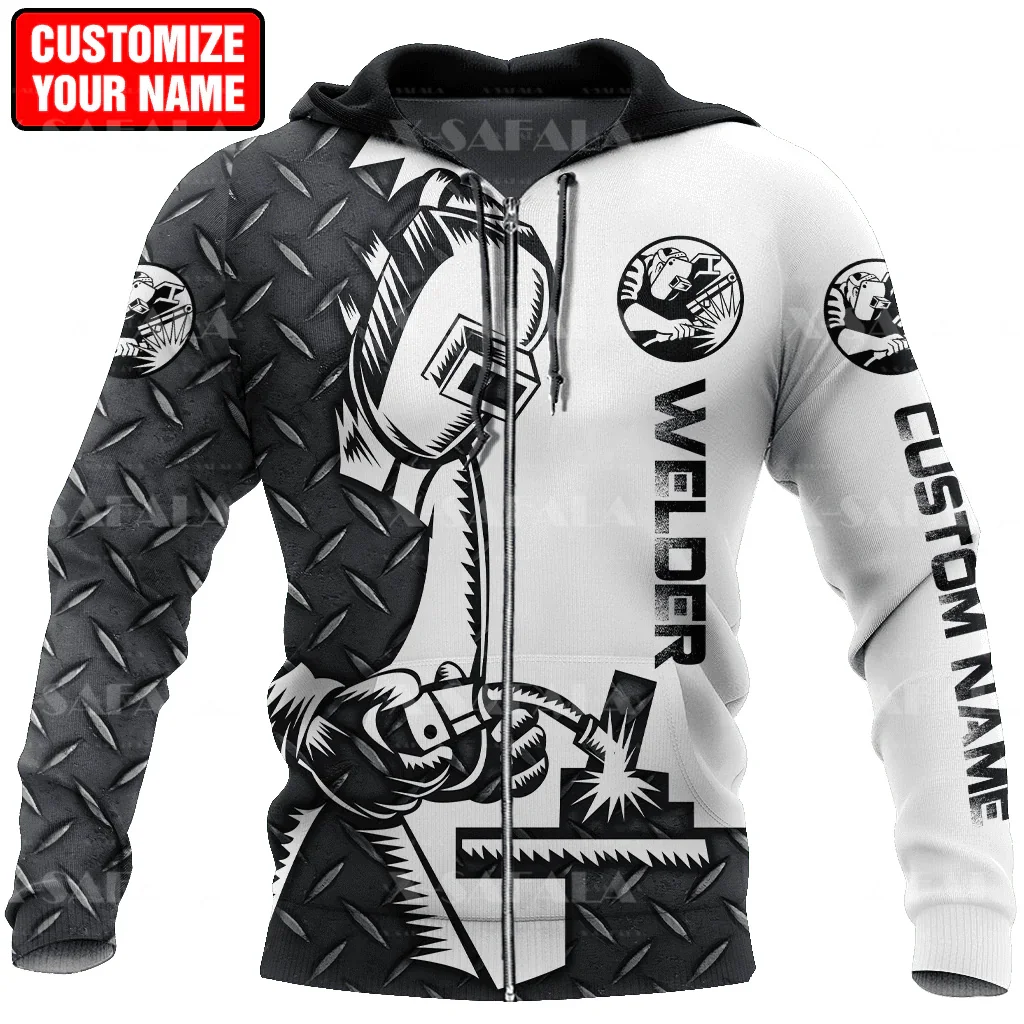 

CUSTOMIZE Name Welder Cosplay 3D Printed Zipper Hoodies Men Pullover Sweatshirts Hooded Jersey Tracksuits Outwear Coat Casual